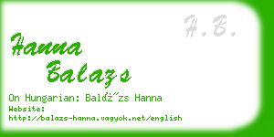 hanna balazs business card